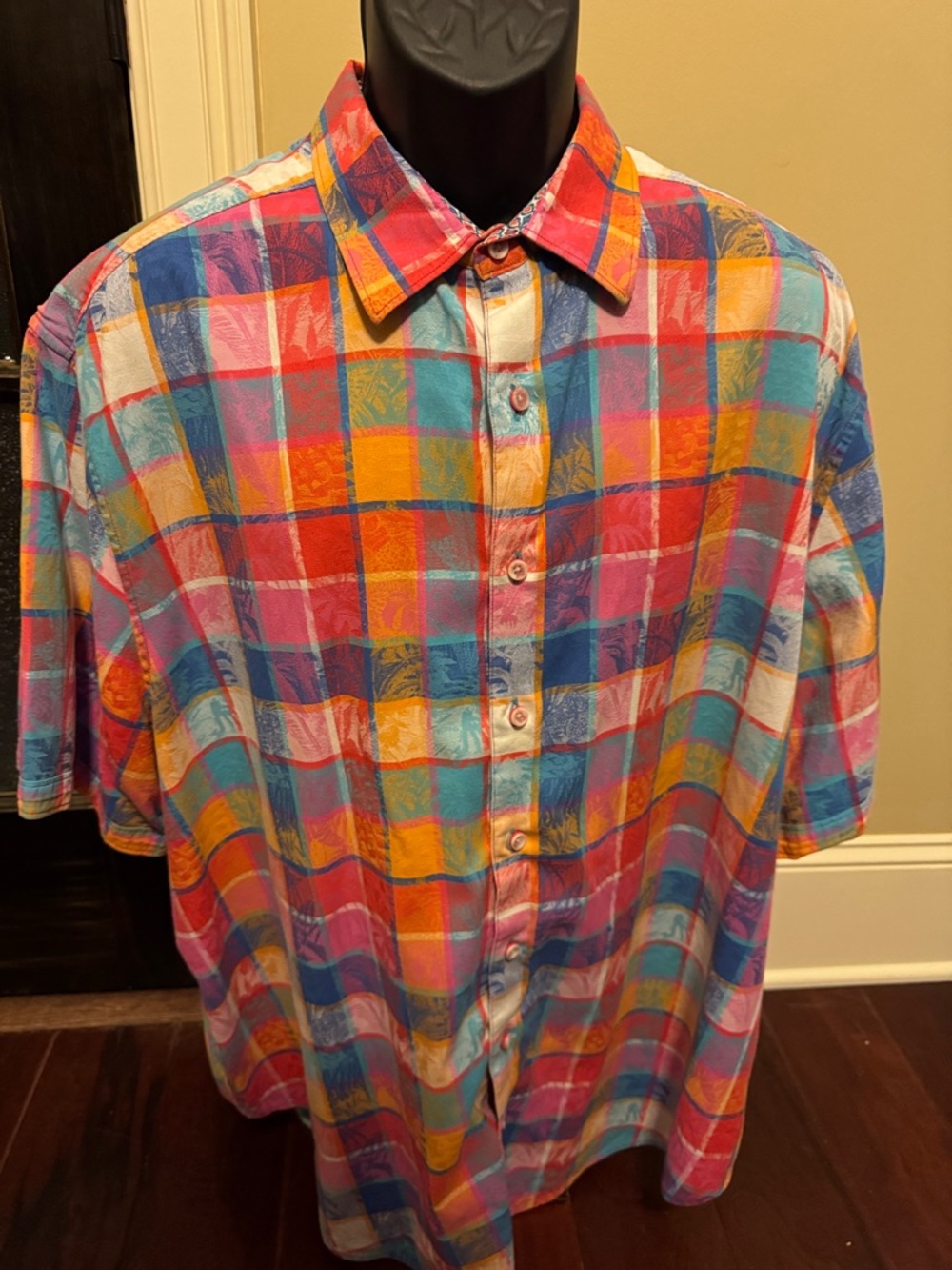 Robert Graham Multicolor Plaid Short-Sleeve Button-Down Shirt